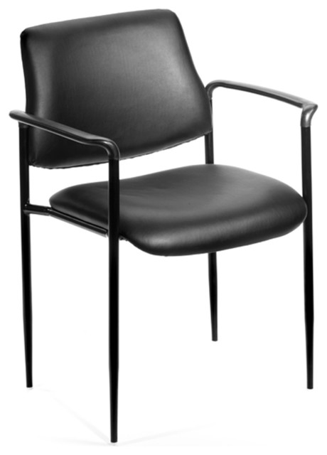 Boss Square Back Diamond Stacking Chair, Black Caressoft