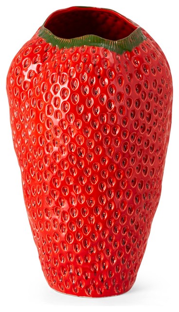 Imax Strawberry Tall Oversized Ceramic Vase 26600 - Farmhouse - Vases ...