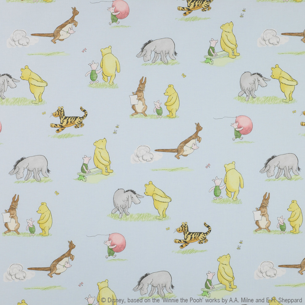 Winnie The Pooh And Friends Fabric, Blue