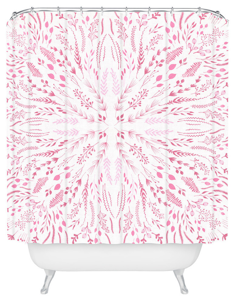 Iveta Abolina Pink MazeShower Curtain Contemporary Shower Curtains