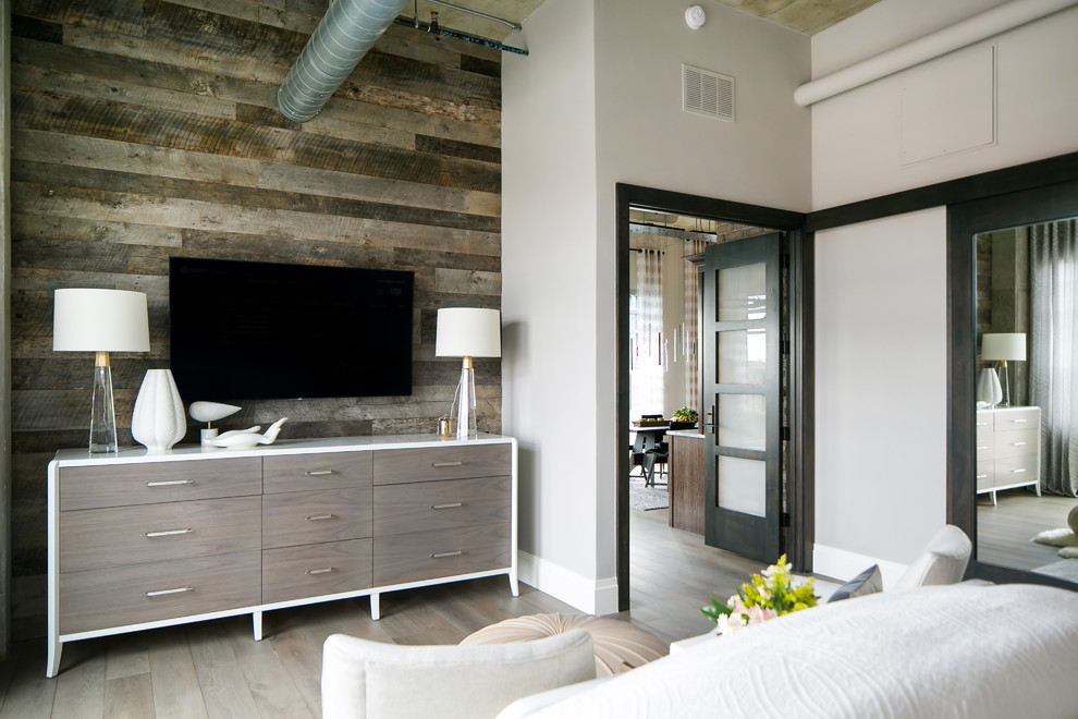 Inspiration for an industrial bedroom in San Diego.