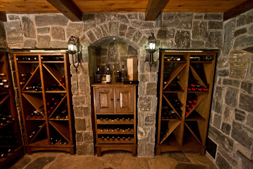 Inspiration for a mediterranean wine cellar in Other.