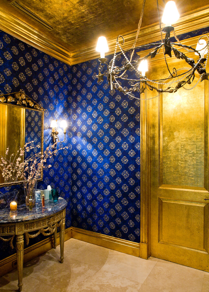 This is an example of a mediterranean powder room in Other.