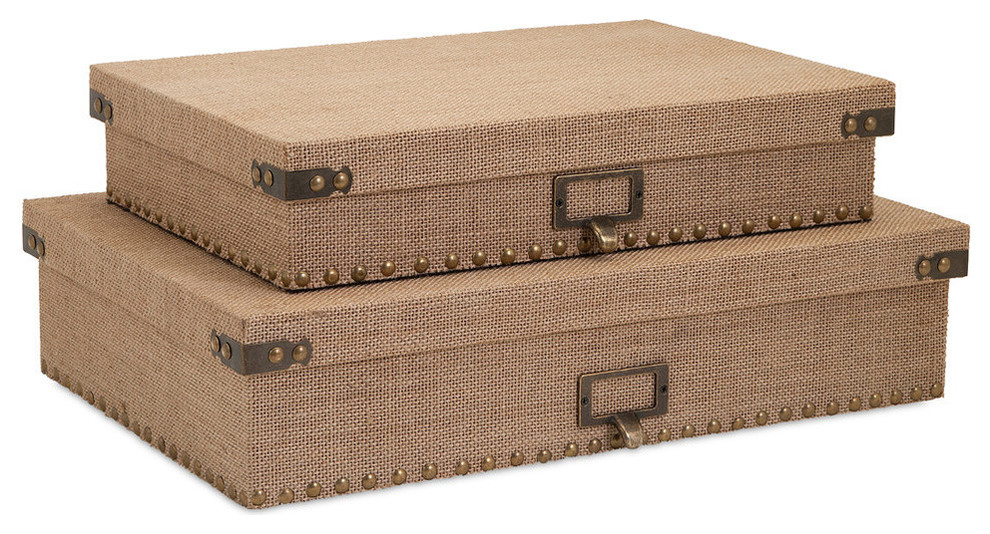 Corbin Document Boxes, 2Piece Set Transitional Decorative Boxes