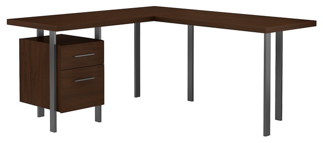 Bush Furniture Architect 60w L Shaped Desk With Drawers Modern