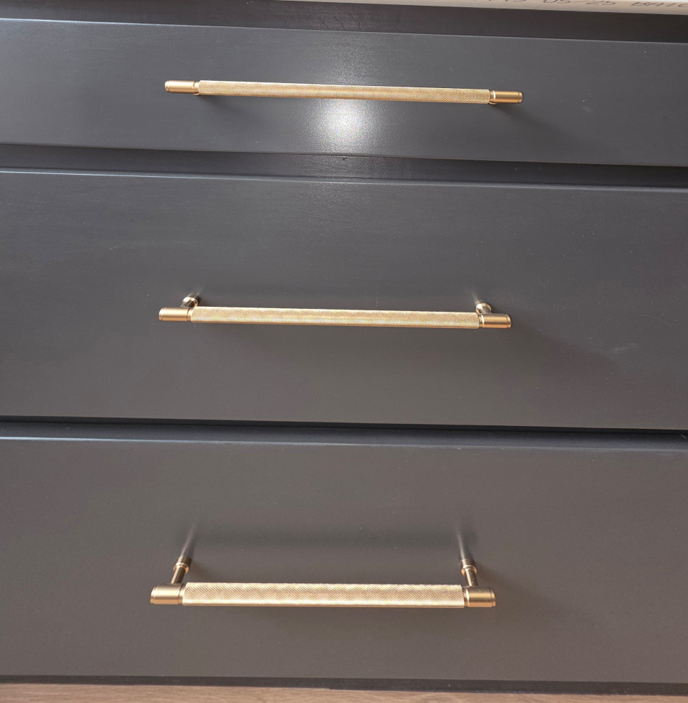 Golden hardware throughout the home