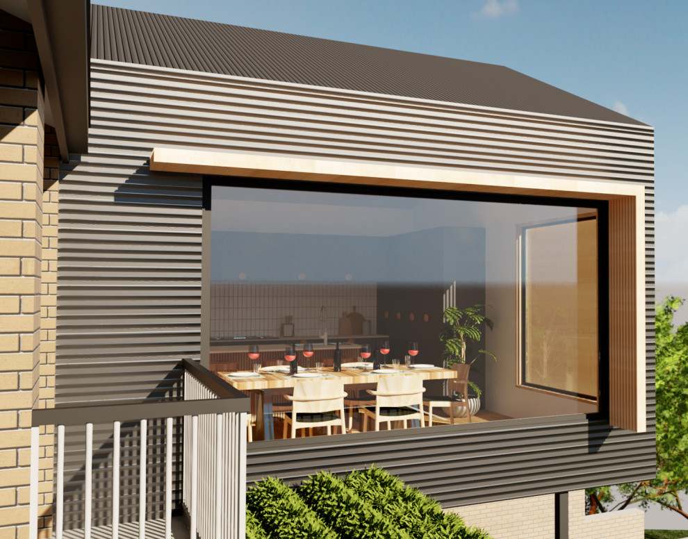 Design ideas for a mid-sized modern home design in Adelaide.