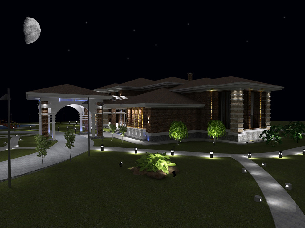 Освещение загородного комплекса