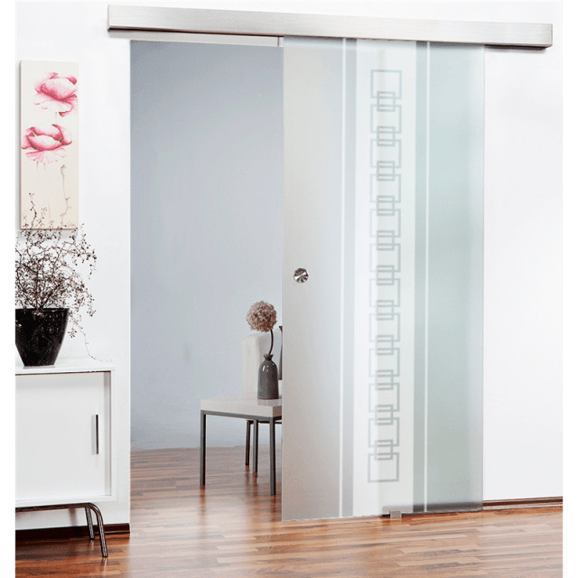Sliding Barn Glass Door, with FullFrivate Frosted Design