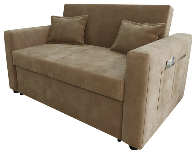 Ravena Chenille Fabric Sofa Bed Taupe