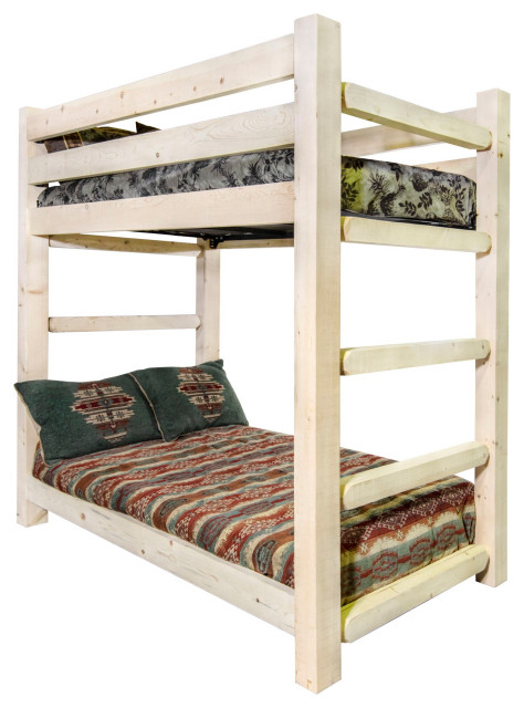 Homestead Collection Twin Over Twin Bunk Bed, Clear Lacquer Finish