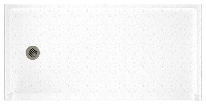 Swan 30x60x4 Solid Surface Shower Base, Left Drain, Arctic Granite