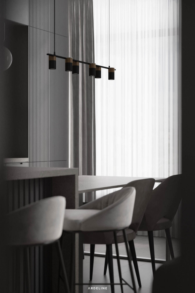 Дизайн квартиры в минималистичных серых тонах