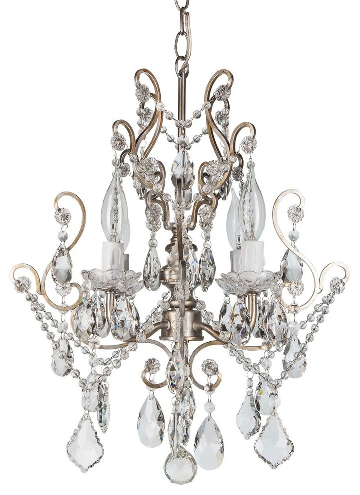 Chandeliers Madeleine Vintage Silver Crystal Chandelier Mini Swag Plug In Glass Pendant 4 Light Wrought Iron Ceiling Lighting Fixture Lamp Tools Home Improvement Ty Net Chandeliers Madeleine Vintage Silver, Plug In Swag Crystal Chandelier