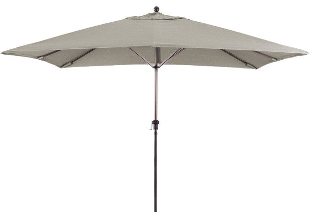 11'X8' Rectangular Aluminum Market Umbrella Bronze, Sunbrella, Spectrum Dove