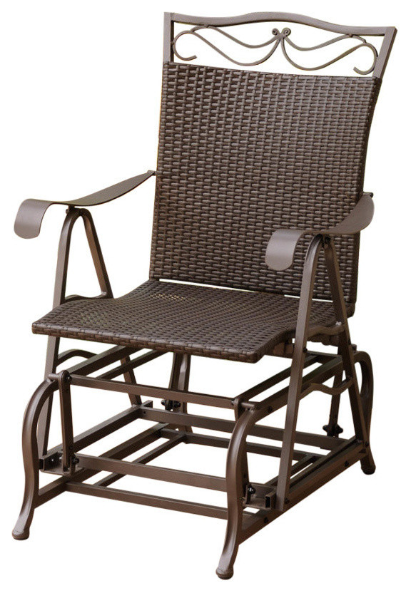 Valencia Resin Wicker/ Steel Glider Chair, Chocolate
