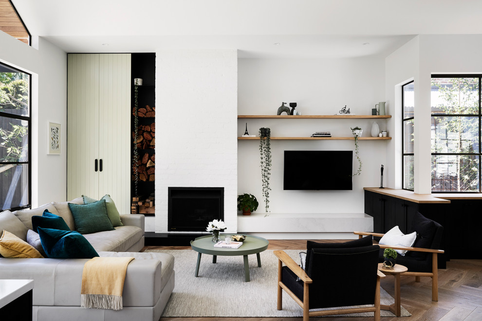 Living room - transitional living room idea in Melbourne