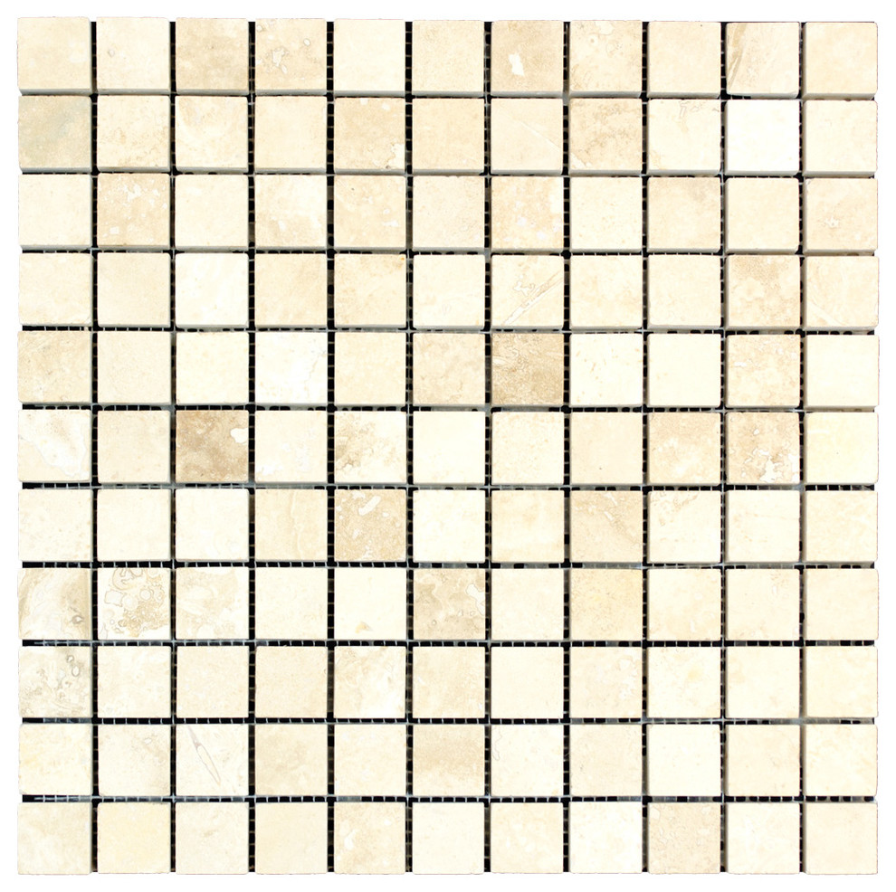 Stonetileus 20 pieces (20 Sq.ft) of Mosaic White 1x1 Honed Filled