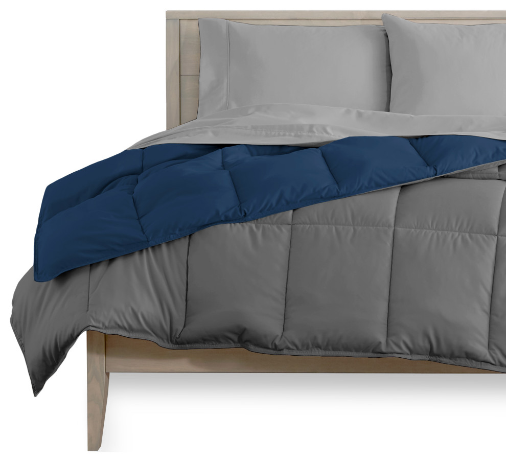 Reversible Bed-in-a-Bag, Dark Blue/Gray Light Gray, Full XL