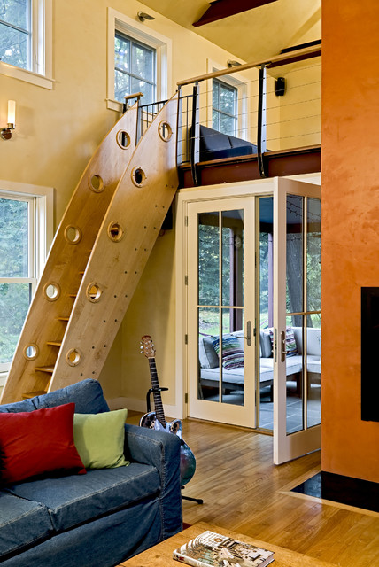 Ship S Ladder Stair From Living Room To Loft Contemporary