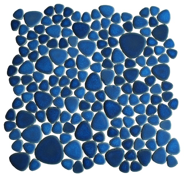 Porcelain Ocean Pebble Tile Beach Style Mosaic Tile by Coverall