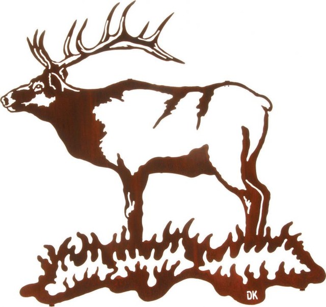 Rustic Metal Wall Art bull elk majesty rustic metal wall art 24" - rustic - artwork - Rustic Metal Wall Art bull elk majesty rustic metal wall art 24" - rustic - artwork -