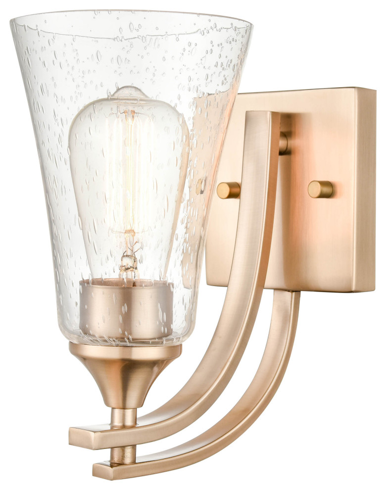 Natalie Collection 1 Light 5 in. Modern Gold Bathroom Vanity Light