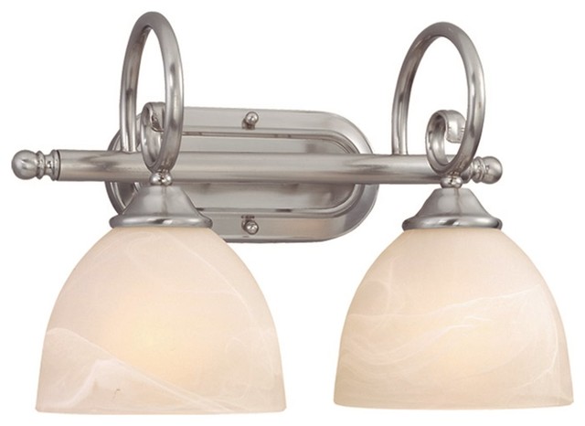 Craftmade Jeremiah Raleigh Two-Light Vanity Light in Satin Nickel with Faux Alab