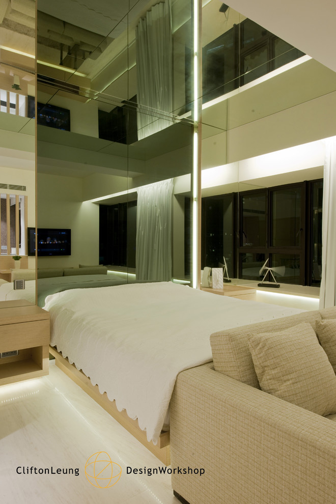 Modern bedroom in Hong Kong.