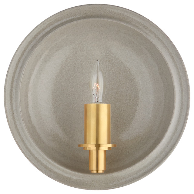 Leeds Small Round Sconce in Shellish Gray