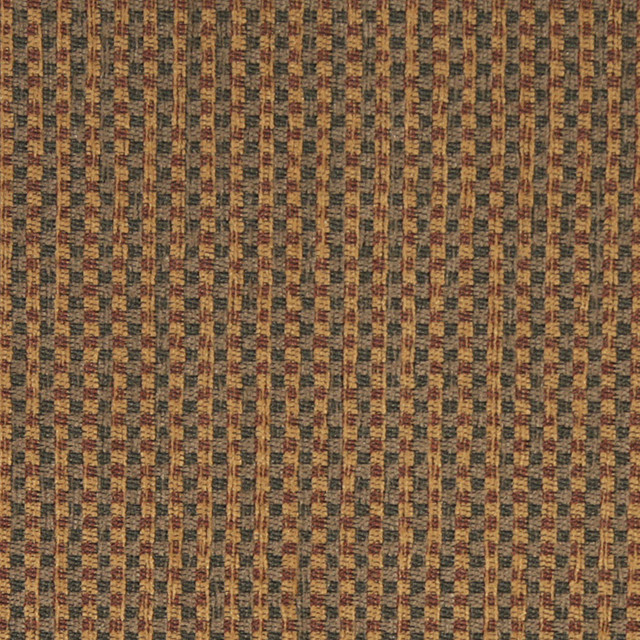 Burgundy, Green and Gold, Check Southwest Style Upholstery Fabric By The Yard