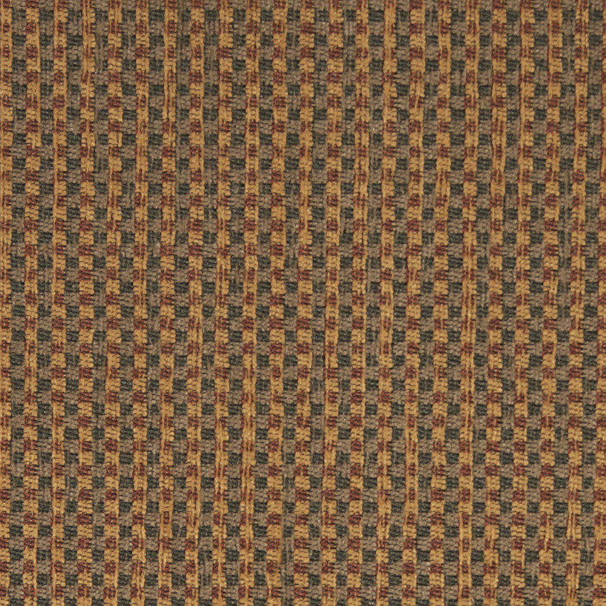 Burgundy, Green and Gold, Check Southwest Style Upholstery Fabric By The Yard