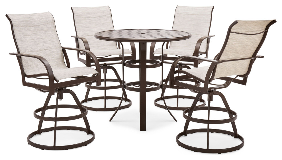 Key West Sling 5 Piece Bar Set Transitional Outdoor Pub And Bistro