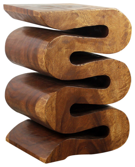 Haussmann Wood Wave Verve Accent Snake Table 12x14x20 in H Walnut Oil