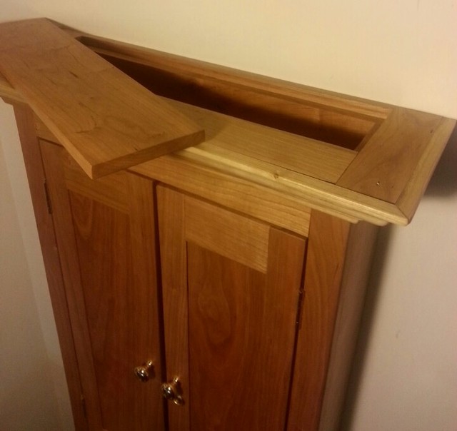 Cherry Wall Cabinet with Secret Compartment