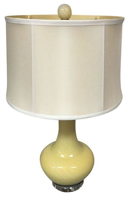 Pre-owned Arteriors Yellow Murano Glass Lamp with Shade