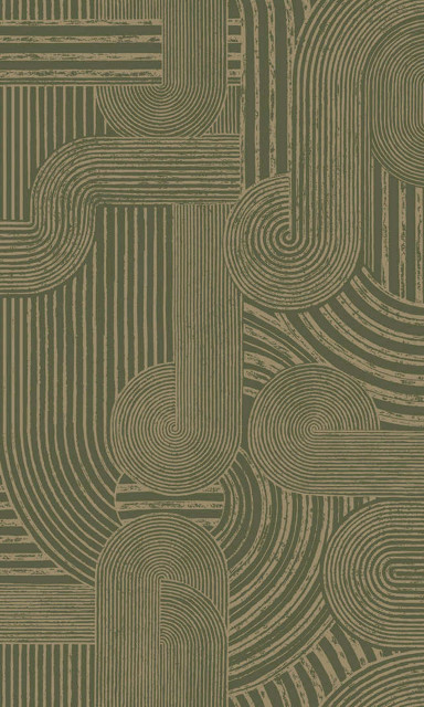 Geometric Bohemian Wallpaper, Khaki, Double Roll