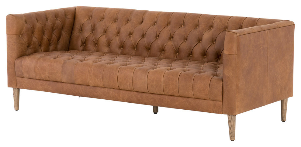 Four Hands Williams Leather Sofa, Milan Pearl Leather Sofa
