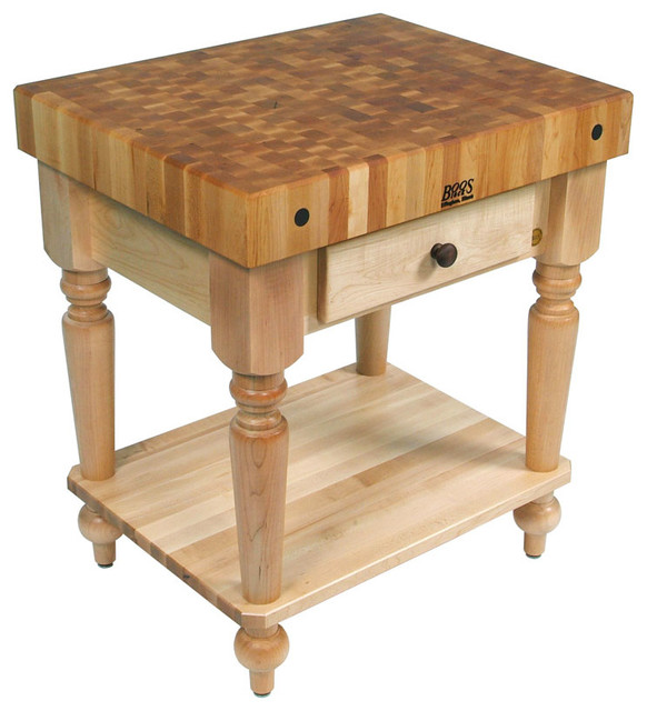 John Boos Cucina Rustica Maple Kitchen Island Traditional John Boos Cucina Rustica Maple Kitchen Island Natural 30 X24