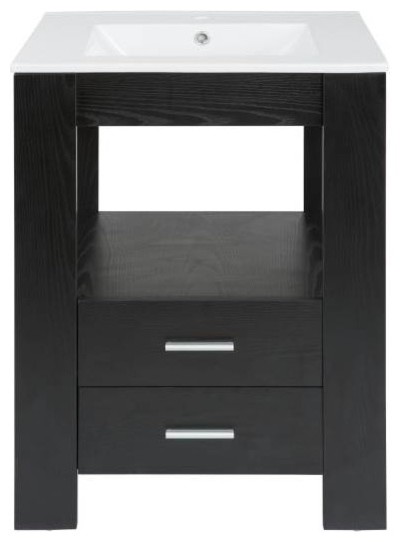 24" Single Vanity, Black classique-chic-console-et-meuble-sous-lavabo