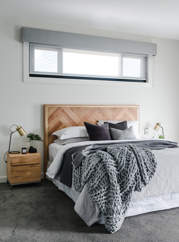 This is an example of a modern bedroom in Melbourne.