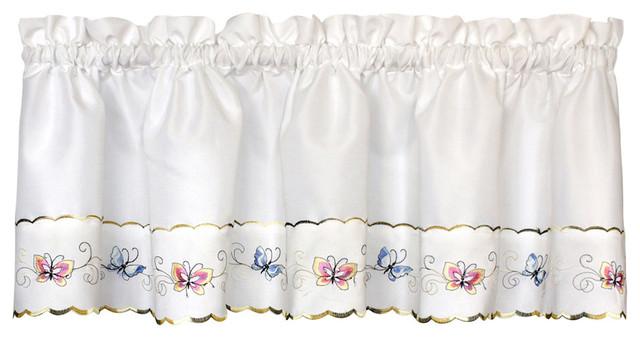 United Curtain Co Butterfly 60 X12 Valance Traditional