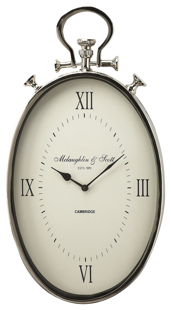 Butler Camden Oval Wall Clock Traditional Clocks By Hedgeapple - Oval Shaped Wall Clocks Butler Camden Oval Wall Clock Traditional Clocks By Hedgeapple - Oval Shaped Wall Clocks