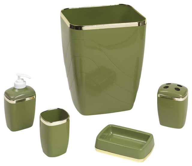 5 Piece Bath Ensemble Contemporary Bathroom Accessory Sets by