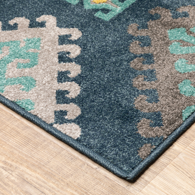 Oriental Weavers Hampton 4929B Navy RUG, 7'10"x10'10" Southwestern