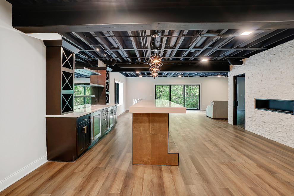 Basement - transitional basement idea in Chicago