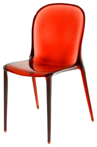 Thalya Chair, Set of 2, Transparent Ruby Red
