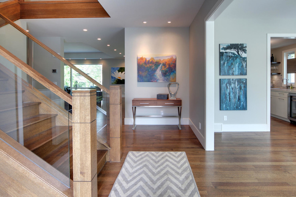 Inspiration for a transitional hallway remodel in Calgary
