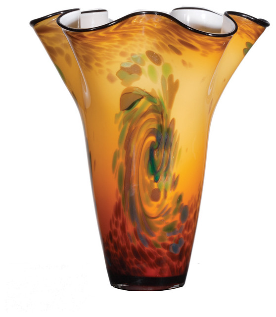 Amber Glass Vase, Small Contemporary Vases by OK Lighting