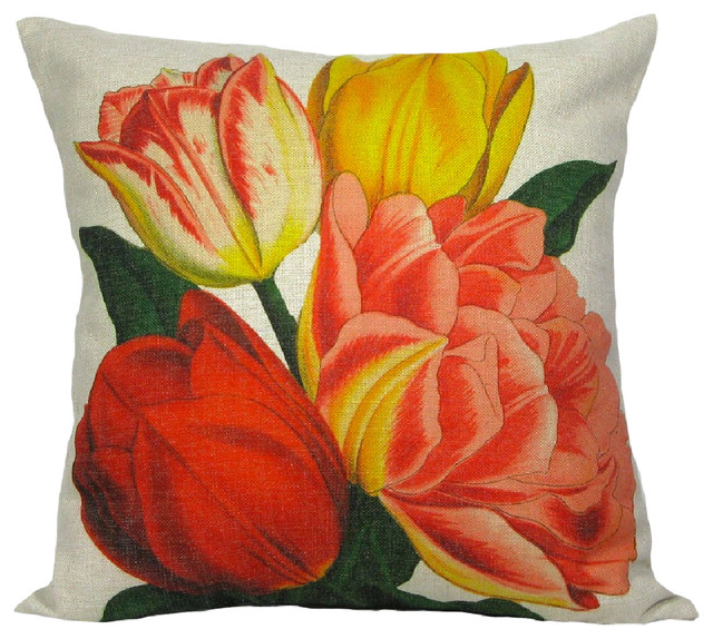 Tulips Throw Pillow Case, Without Insert